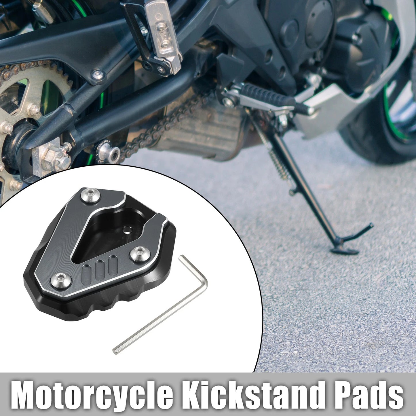 Kickstand Pad Aluminum Alloy Titanium Tone for BMW S1000RR
