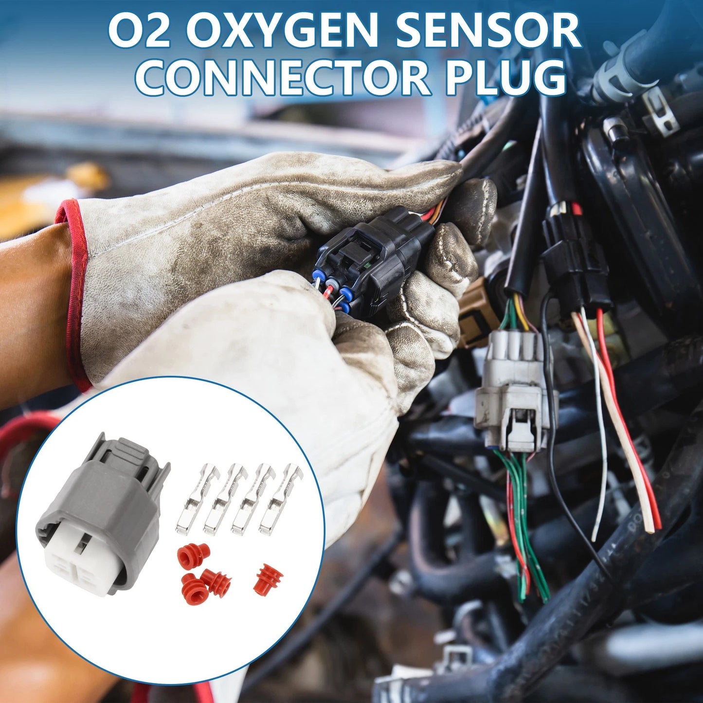 4 Pin O2 Oxygen Sensor Connector Plug Female Wire Terminal for Toyota Lexus