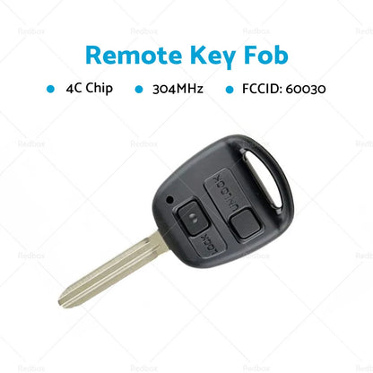 Remote Car Key Fob for Toyota Corolla, RAV4, Tarago, Avensis, Verso
