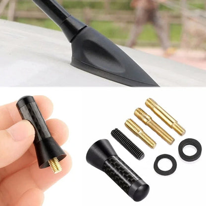 Carbon Fiber 1.4in Antenna for Universal Car Radio FM - Black