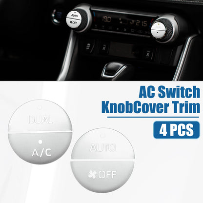 4 Pcs AC Switch Knob Cover Trim for Toyota RAV4 (2019-2022) Aluminum Silver Tone