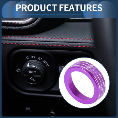 Headlight Fog Light Switch Knob Cover Ring for Dodge RAM (2018 - 2022) Purple