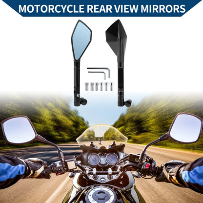 M8/M10 Motorcycle Rear View Mirrors Prismatic Shape Black Aluminum Alloy