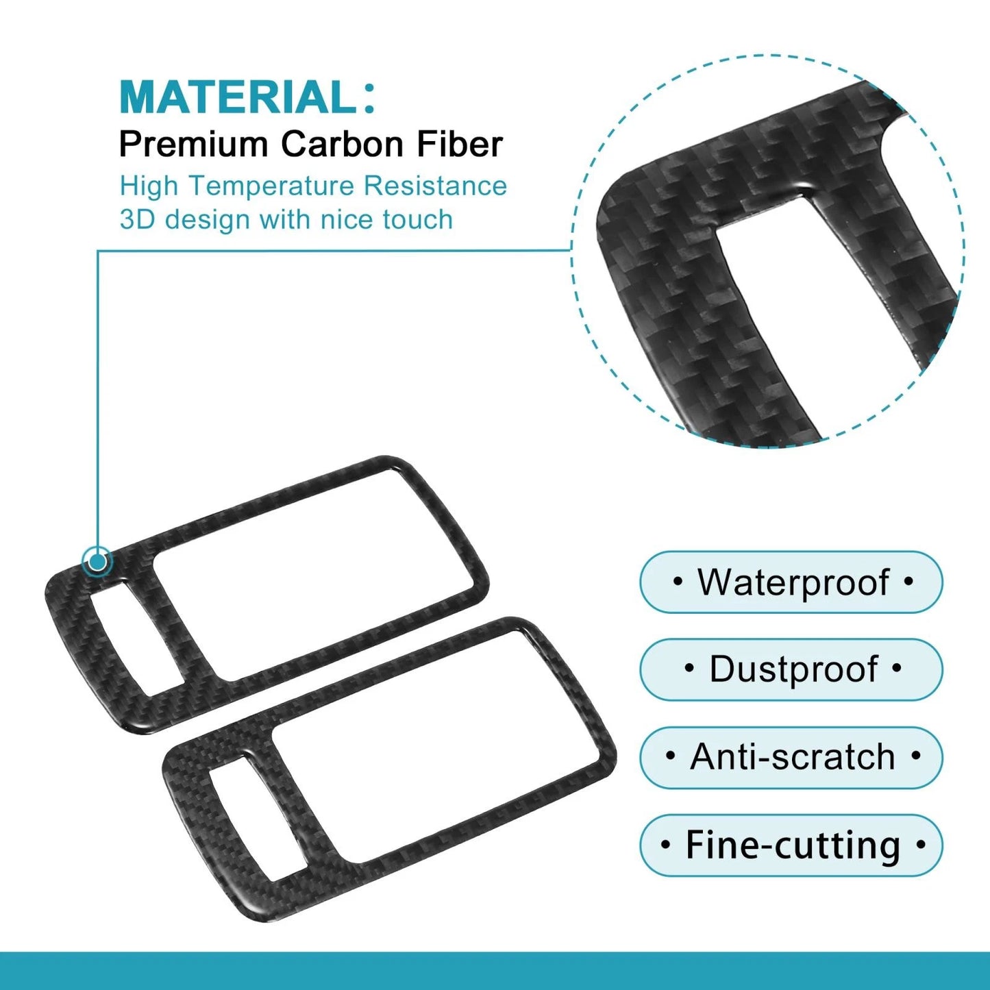 Car Door Handle Bowl Carbon Fiber Trim Cover for Ford Mustang (09-13)