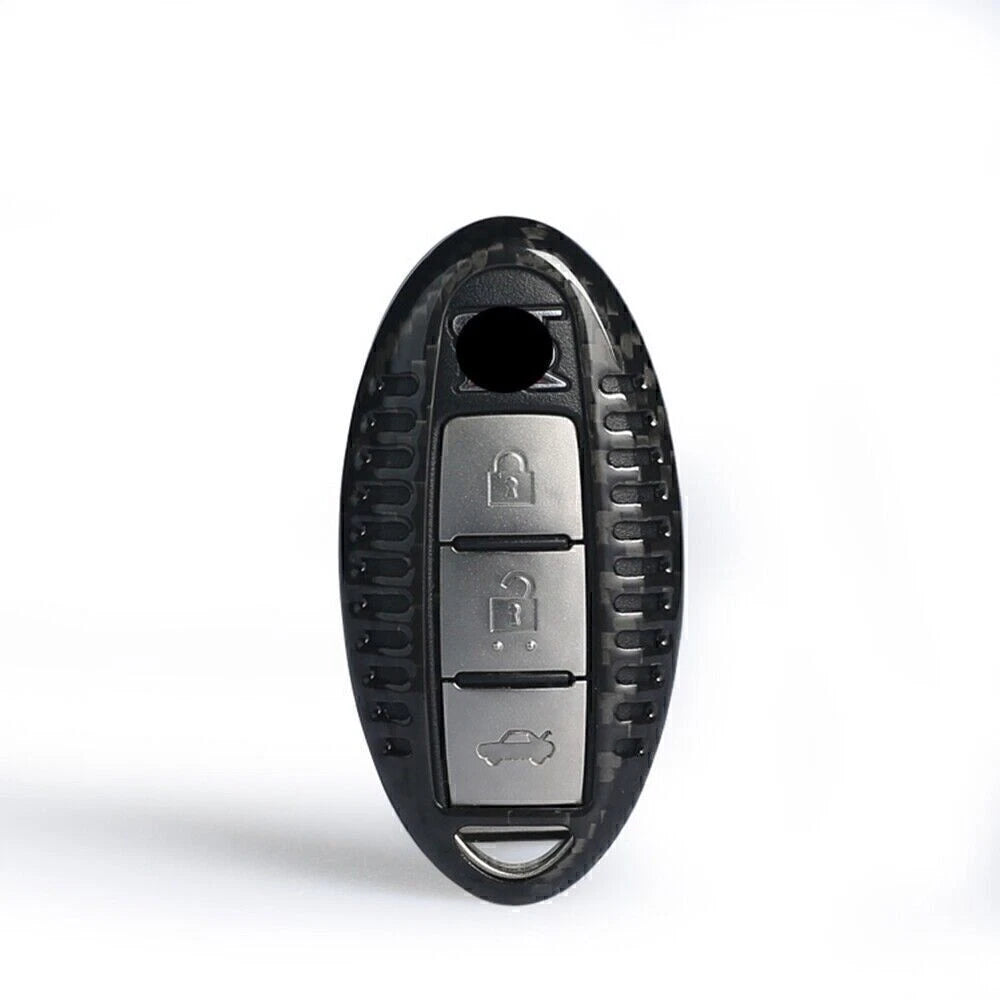 Black Carbon Fiber Key Case for Infiniti Q50 Q60 Q70 (2014-2023)