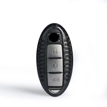 Black Carbon Fiber Key Case for Infiniti Q50 Q60 Q70 (2014-2023)