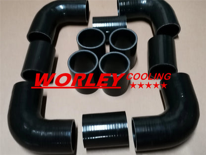 2" 51mm Universal 2mm Thick Aluminum Intercooler Turbo Piping Kit for Cars