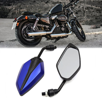 Pair / 2 x / Adjustable Polygon Rear Side View Mirror for Motorcycle Scooter