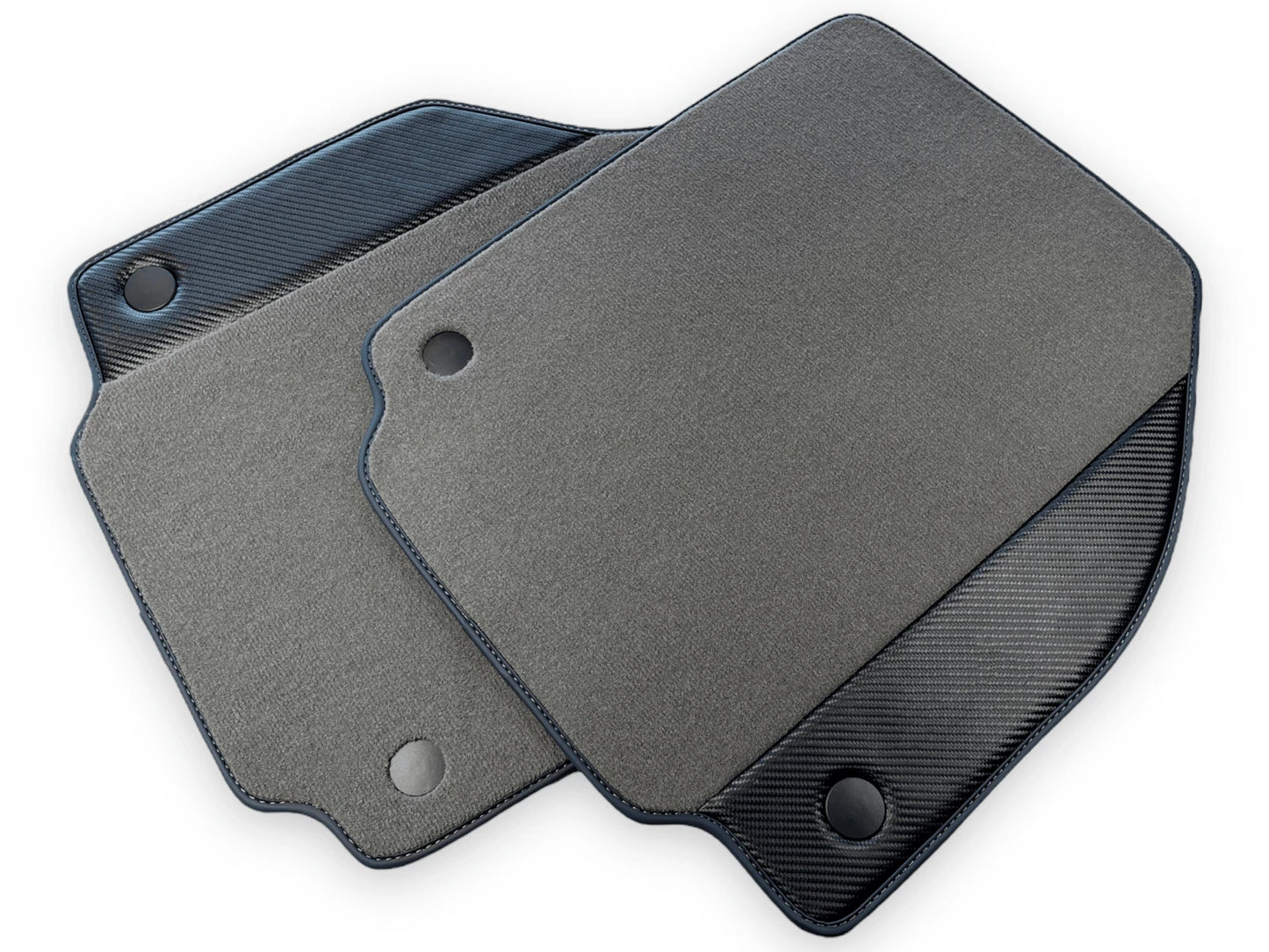 Gray Floor Mats for Ferrari 488 Spider - Carbon Fiber Leather (2015-2023)