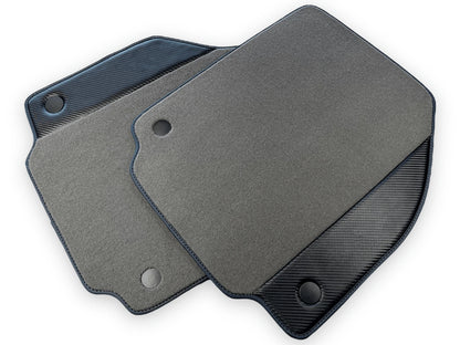 Gray Floor Mats for Ferrari 488 Spider - Carbon Fiber Leather (2015-2023)