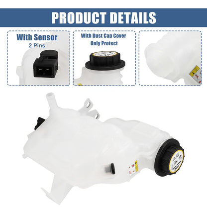 Coolant Radiator Reservoir Tank LR020367 w/ Cap Sensor for Land Rover
