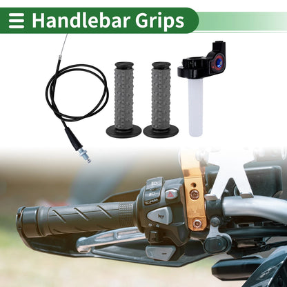 Hand Grips Cover Kit Rubber Black Texture / 7/8" 22mm for Motorcycle