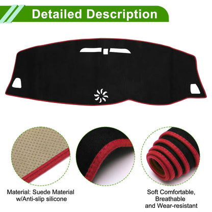 Dashboard Cover Mat for Volvo S60 V60 XC60 Sun Protector Black Red (2011-2023)