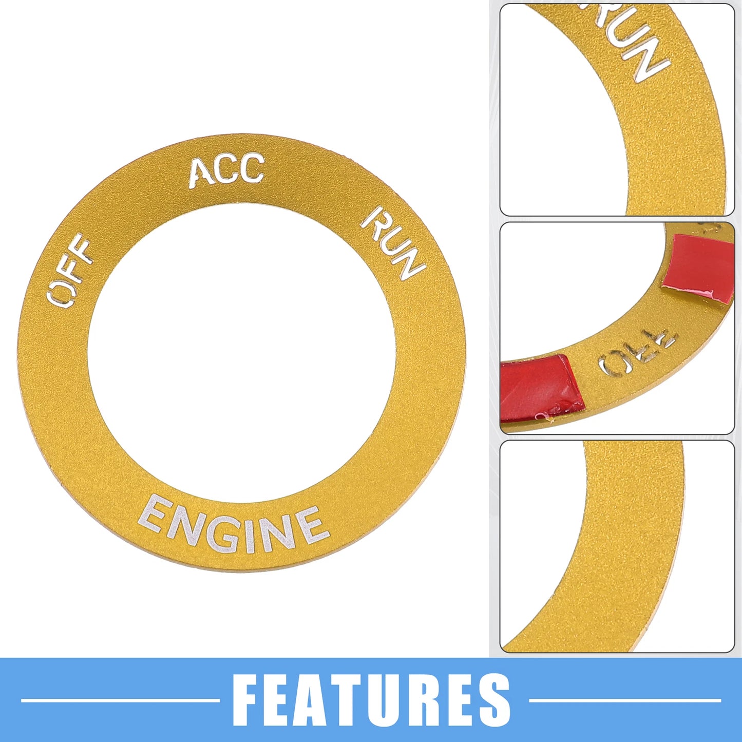 Engine Start Button Sticker for Dodge Charger Challenger Aluminum Gold Tone