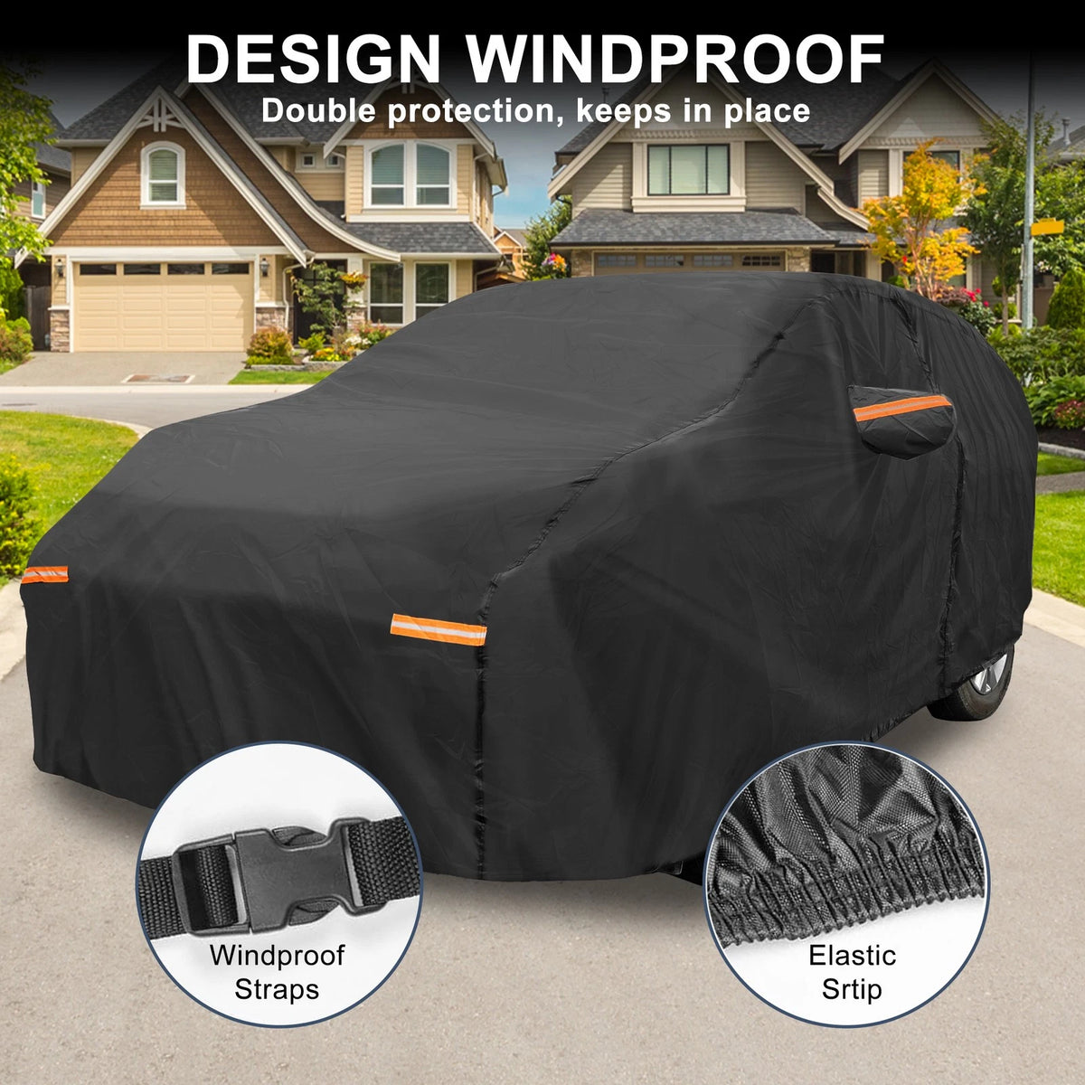 Waterproof Car Cover for Toyota Sienna (210D-PU, Black)