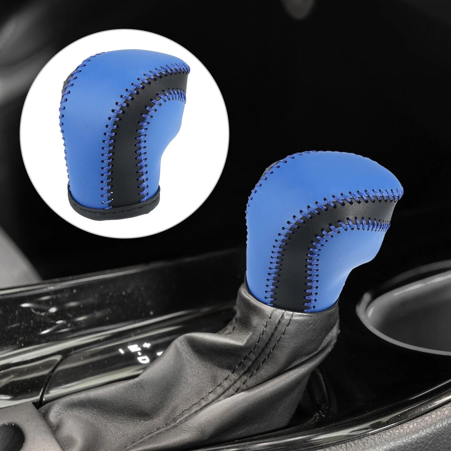 Blue Faux Leather Gear Shift Knob Cover for Toyota C-HR (2018–2019)