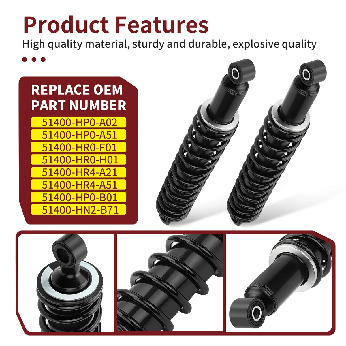 Front Shock Absorber for Honda Foreman 500 TRX520FE2/FM 2020-2024