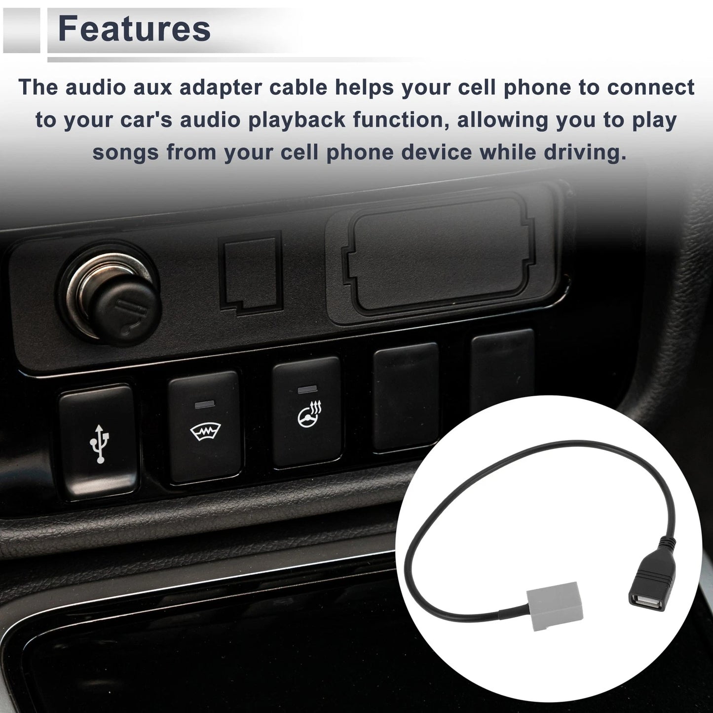 Audio Aux Adapter Cable for Honda Stereo Radio
