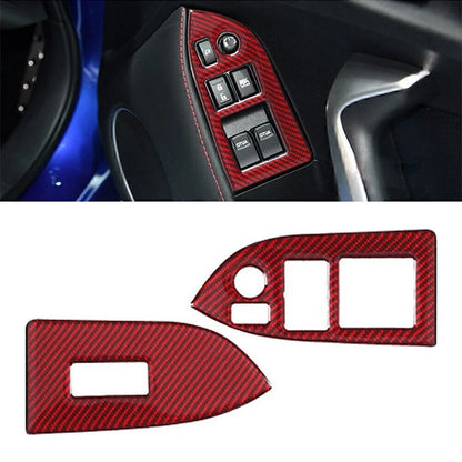 Red Inner Window Switch Button Cover Trim for Toyota 86, Subaru BRZ (2013-2017)