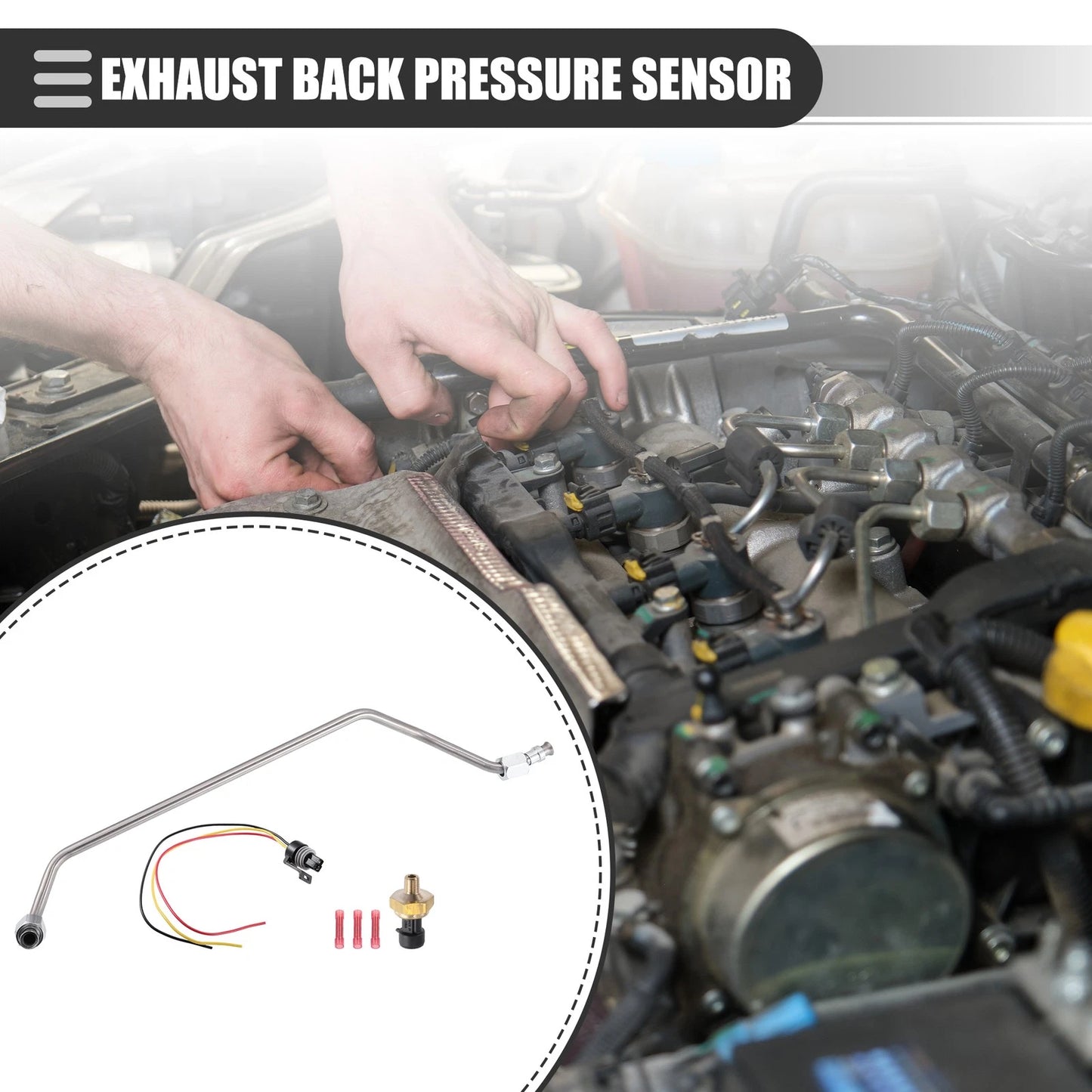 EBP Tube Sensor for Ford (1994-1997) - Metal, Silver Tone