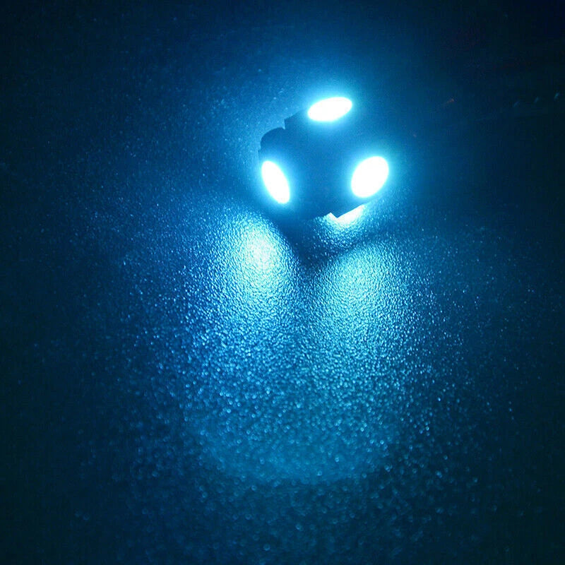 T10 Ice Blue LED Wedge Light Bulb 2 x 5050 for Universal Dome Lamp