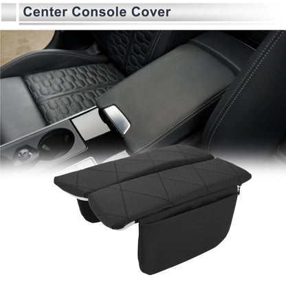 Car Center Console Cover for BMW X5 2019-2024 with Storage Bag Black