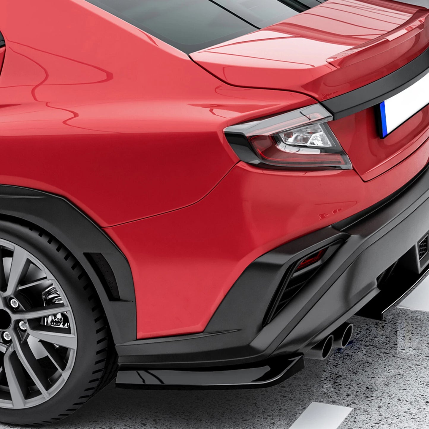 Gloss Black Rear Bumper Spoiler Cover for Subaru WRX STI (2022-2025)