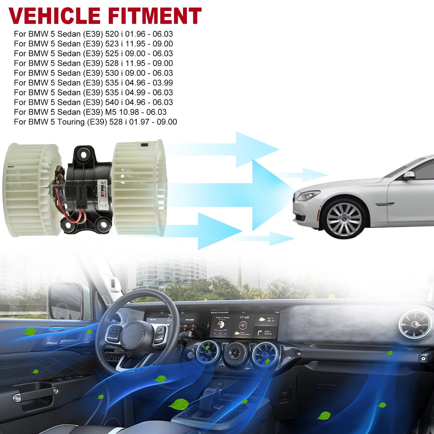 A/C Blower Heater Motor for BMW X5 E53, E39 520i 523i 525i 530i 535i 540i (2000-2006)