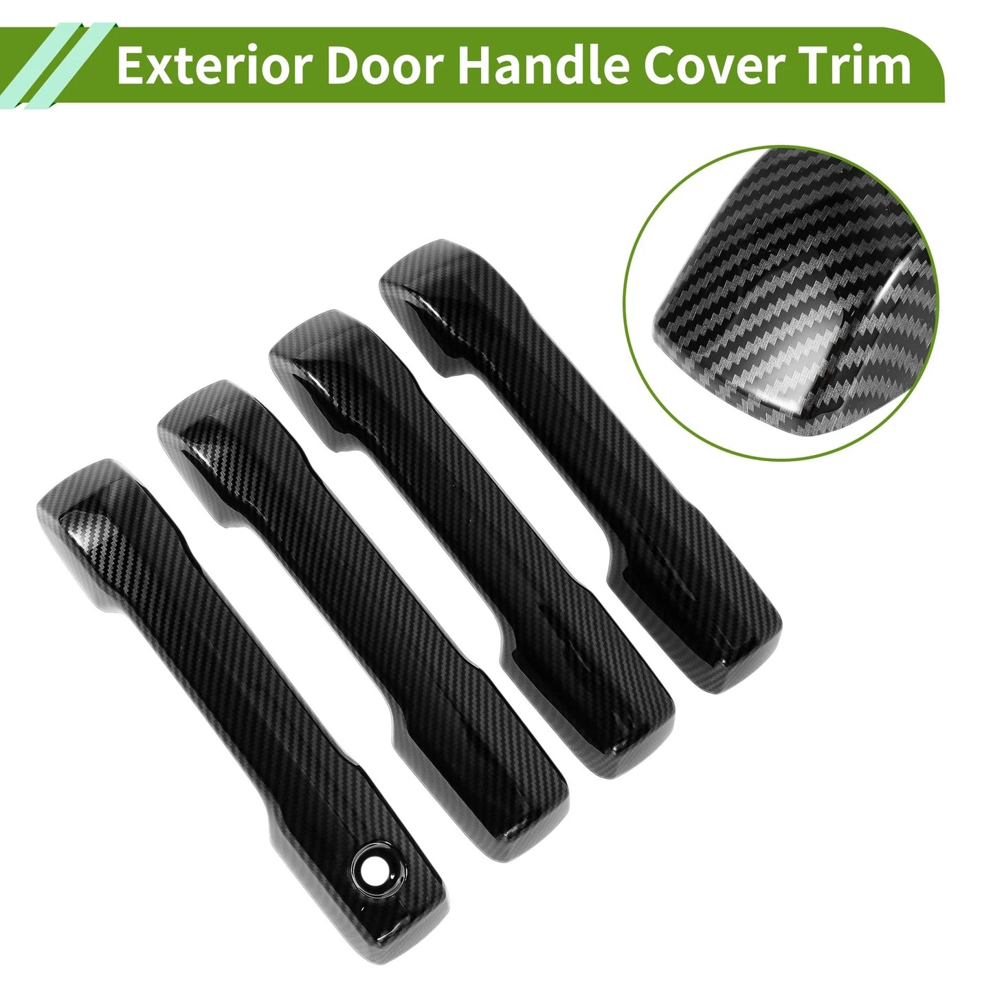 Carbon Fiber Black Exterior Door Handle Cover Trim for Toyota Tacoma (2024-2025)
