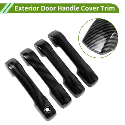 Carbon Fiber Black Exterior Door Handle Cover Trim for Toyota Tacoma (2024-2025)