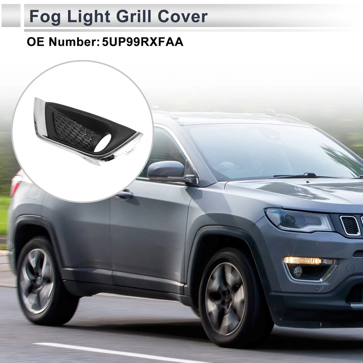Front Left Fog Light Grill for Jeep Compass (2017-2019)