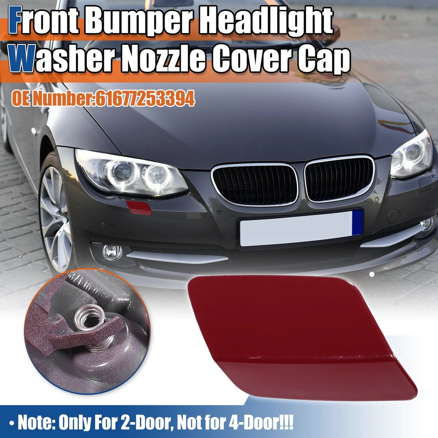 Right Side Front Bumper Washer Nozzle Cover for BMW E92 (2011-2013)