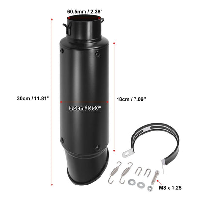 60.5mm Slip-on Exhaust Silencer Muffler Pipe for Motorcycle