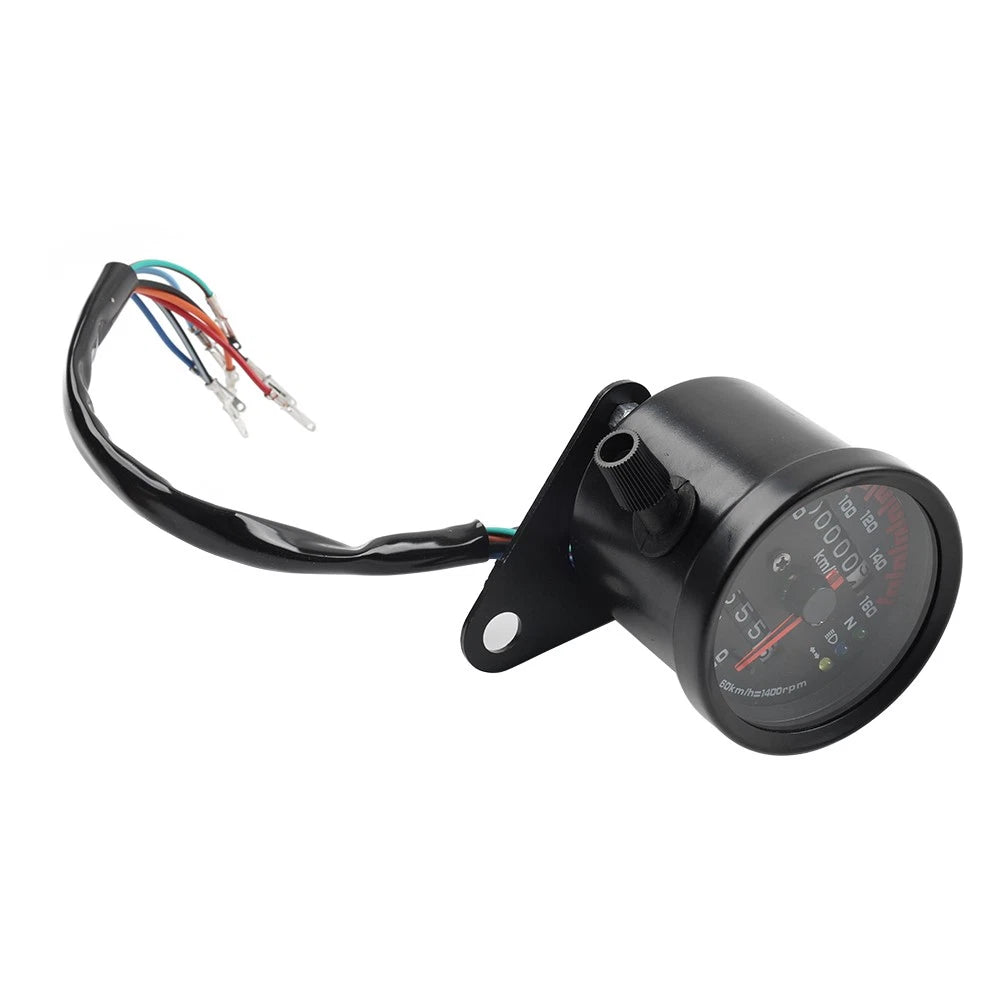 Mini Speedometer Odometer Gauge w/ Indicator Light for Motorcycle Universal