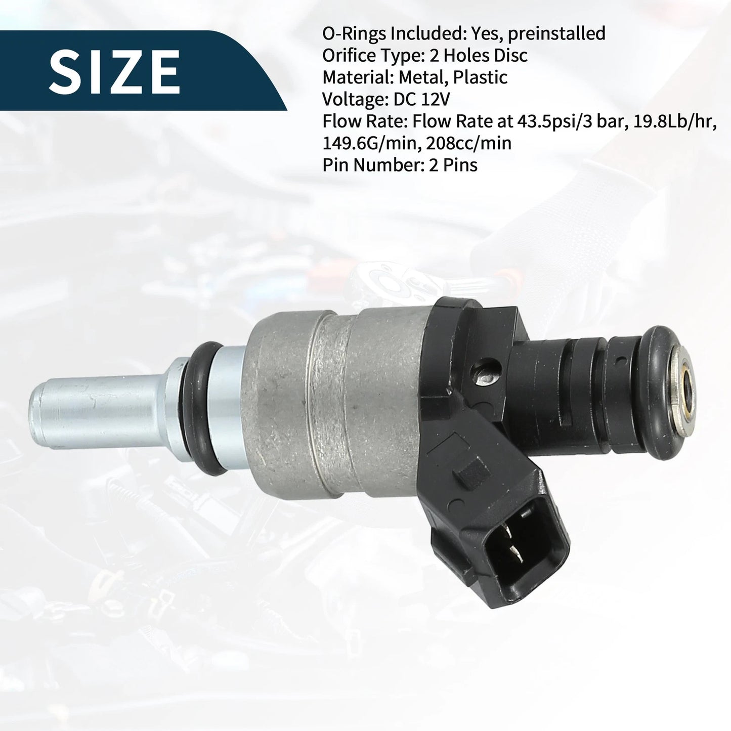 Fuel Injector for BMW 325i 325xi 2001-2005 2.5L Black 1 x Piece