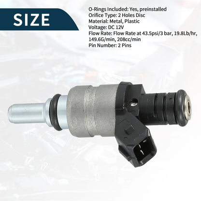Fuel Injector for BMW 325i 325xi 2001-2005 2.5L Black 1 x Piece