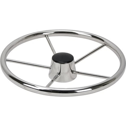 Boat Steering Wheel 5 Spoke Stainless Steel 10° Dish 390mm 3/4" Shaft