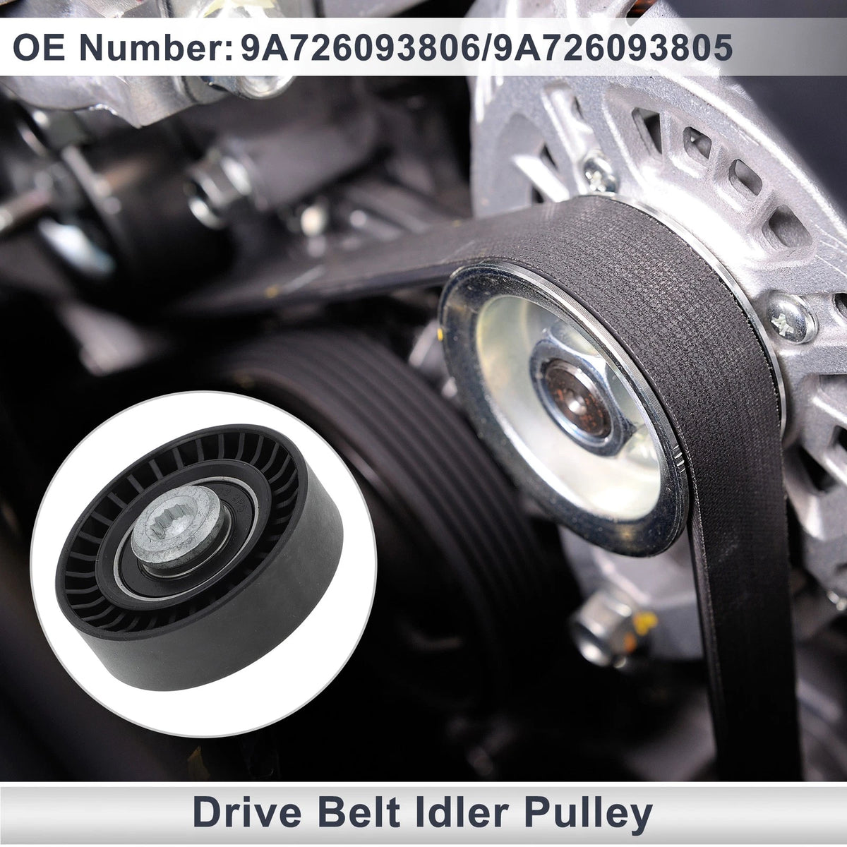 Drive Belt Idler Pulley 1 Pcs Black for Porsche Cayenne (2020 - 2024)