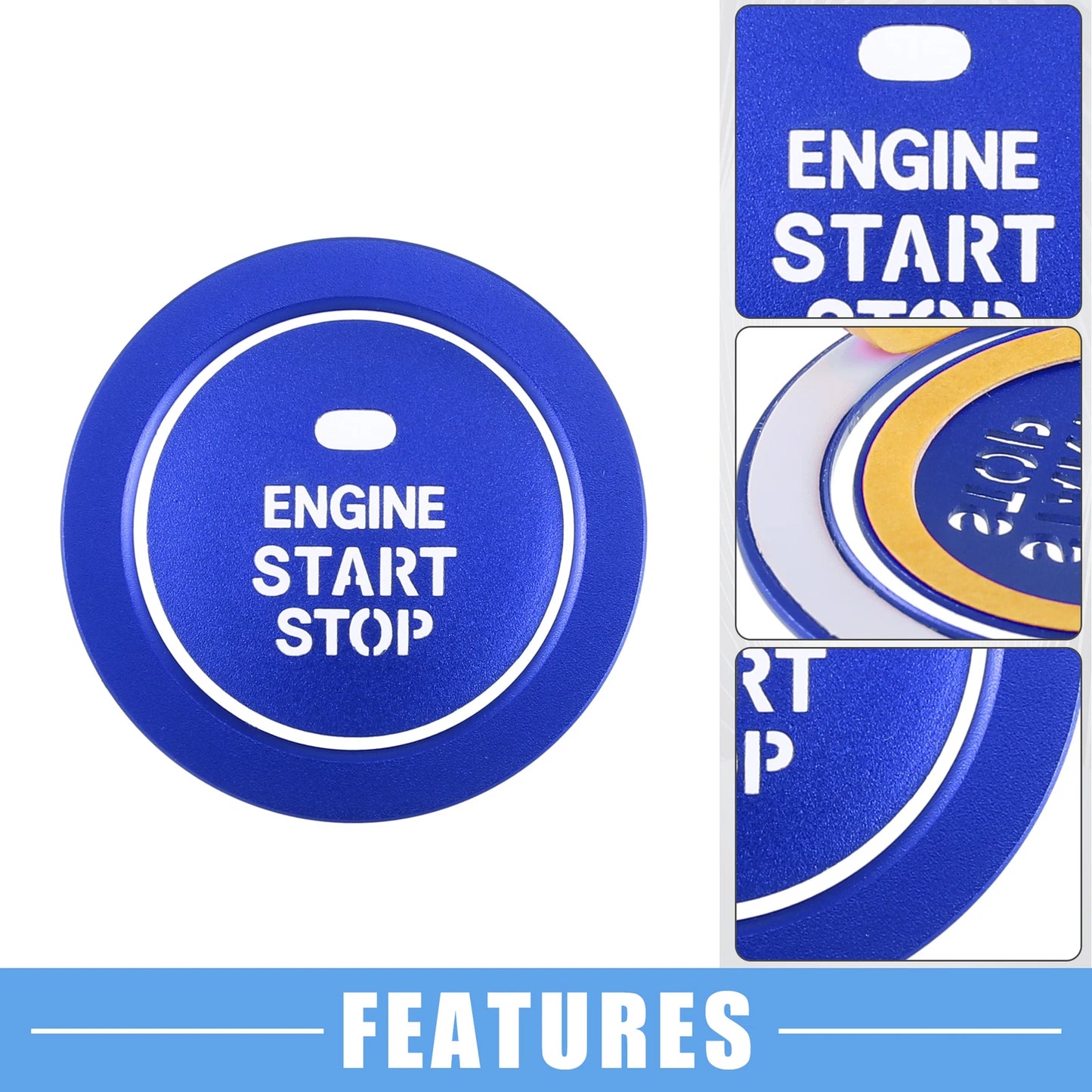 Engine Ignition Button Decal for Hyundai Sonata (2011-2014) - Aluminum Blue