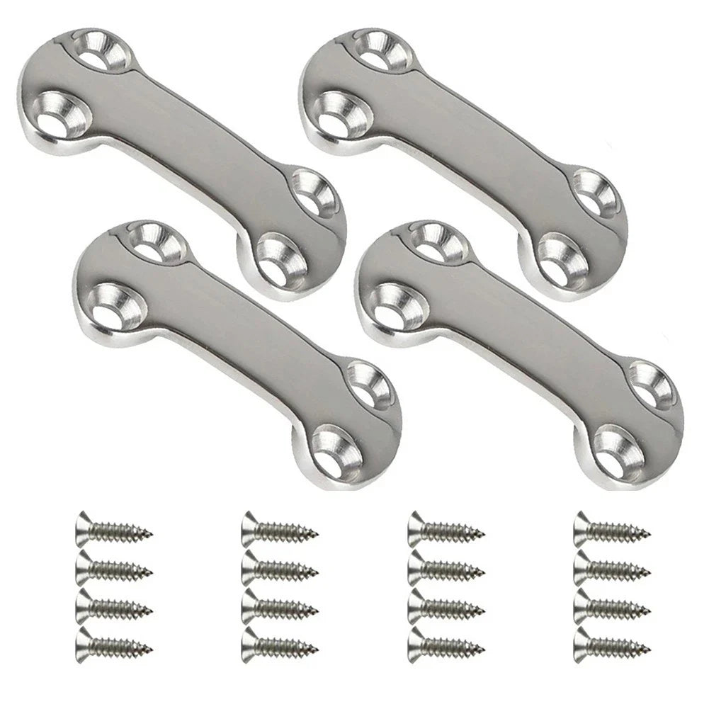 Marine Pad Eye Plate Set 4 Stainless Steel Deck Loops for Boat/RV Cargo