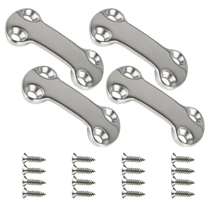 Marine Pad Eye Plate Set 4 Stainless Steel Deck Loops for Boat/RV Cargo