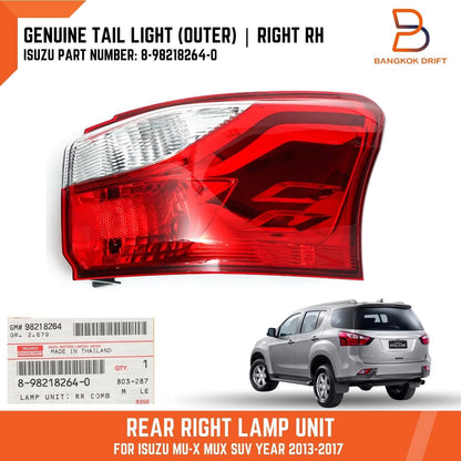 RH Tail Light Rear Lamp Unit for Isuzu MU-X MUX SUV (2013-2017)