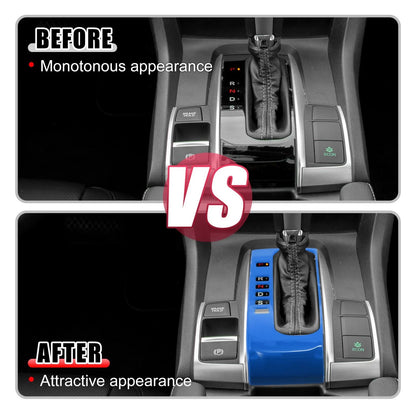 Blue Gear Panel Frame Shift Knob Trim for Honda Civic (2016-2021)