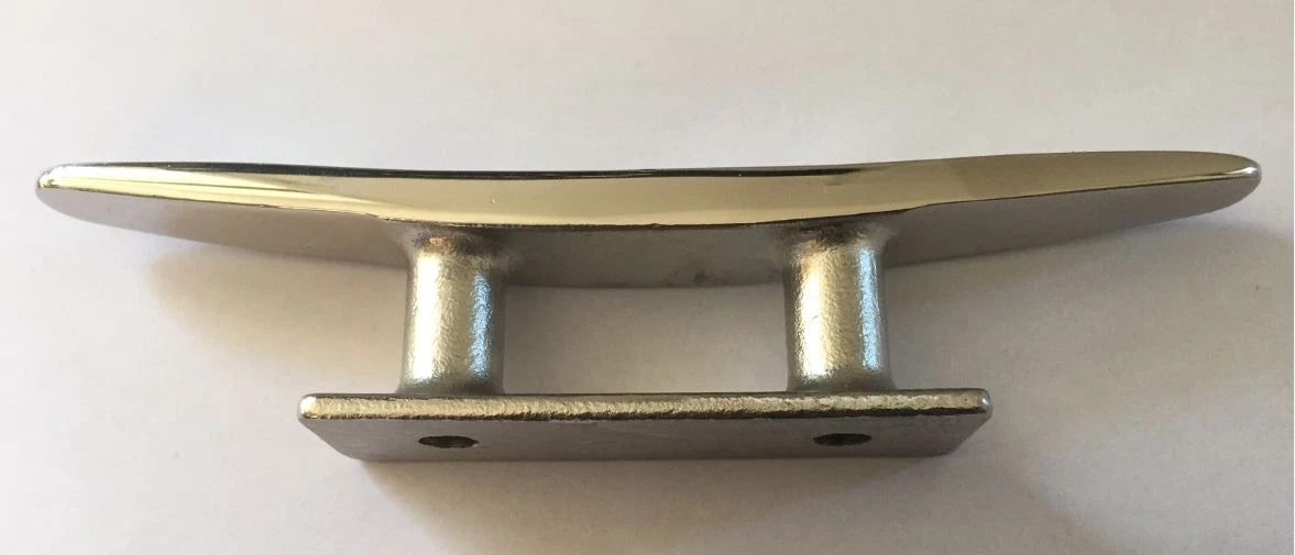 Boat Cleat Low Flat Slim Profile 316 Stainless for Deck/Dock 150mm Polished