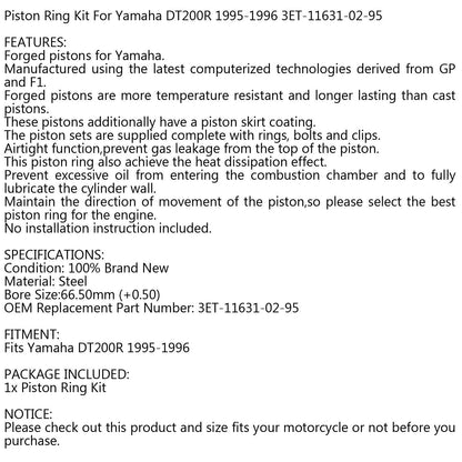 Piston Ring Kit +0.50mm for Yamaha DT200R (1995-1996)