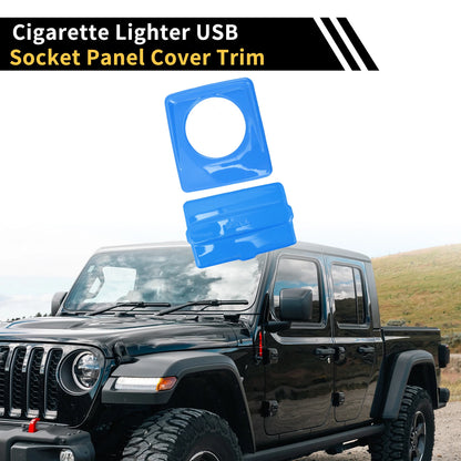 Cigarette Lighter USB Socket Cover Trim for Jeep Wrangler JL (2018-2023)