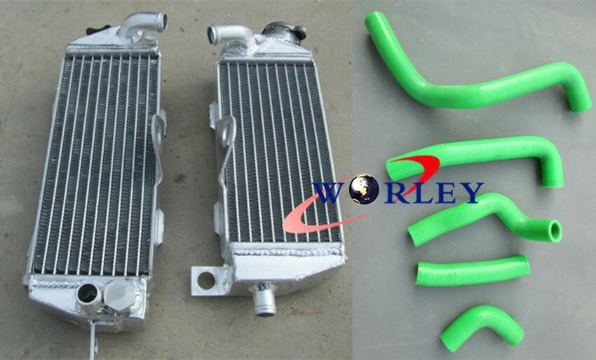 Green Hose & Aluminum Radiator for Kawasaki KDX200 KDX220 (1995-2006)