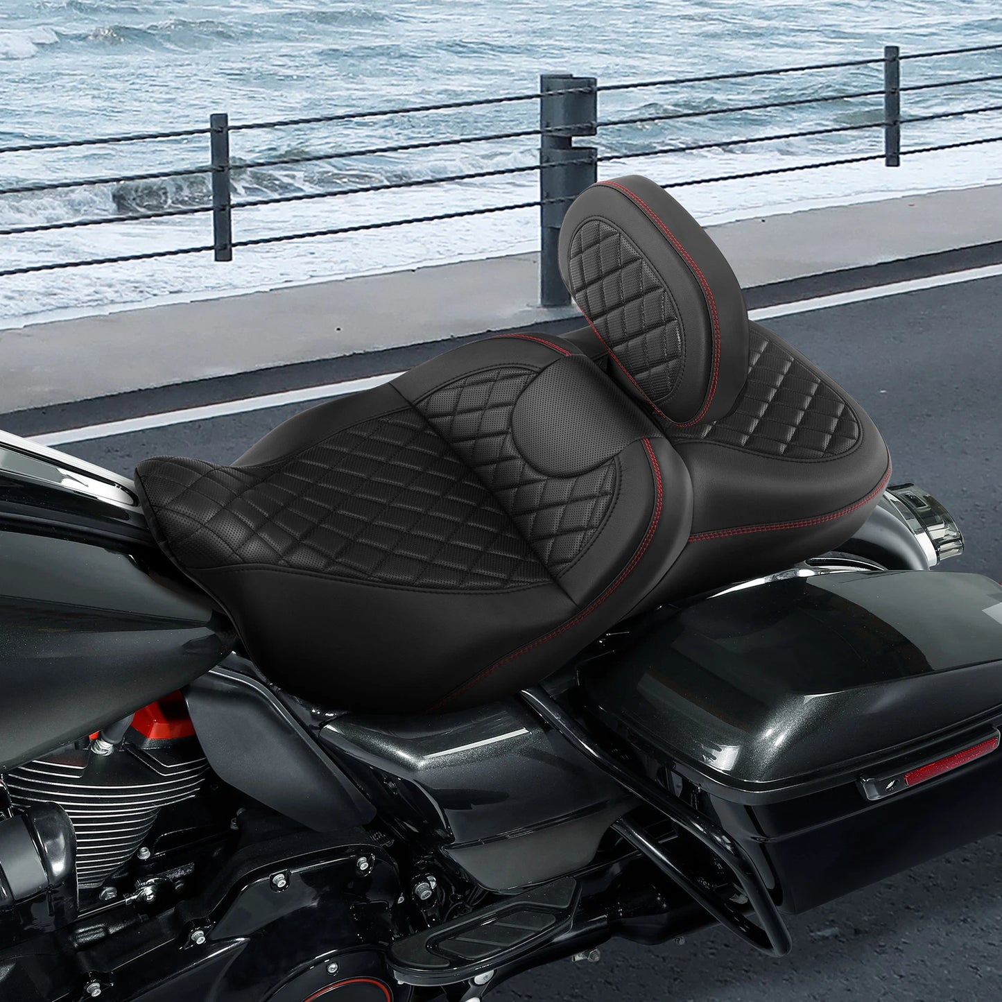 Driver Passenger Seat Backrest for Harley Electra Tri Glide (2009-2023)
