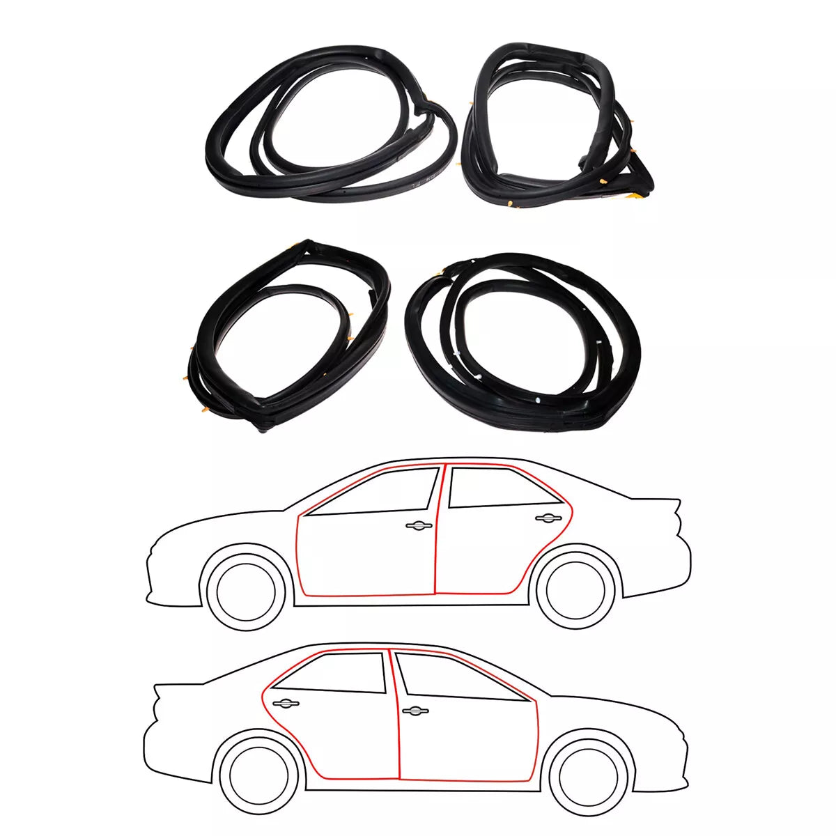 Weatherstrip Set for Toyota Corolla Sedan 1991-2002