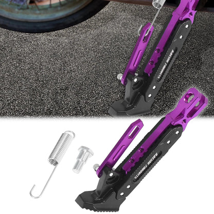 Kickstand Aluminum Alloy Side Parking Foot Stand Holder Purple for Motorcycle